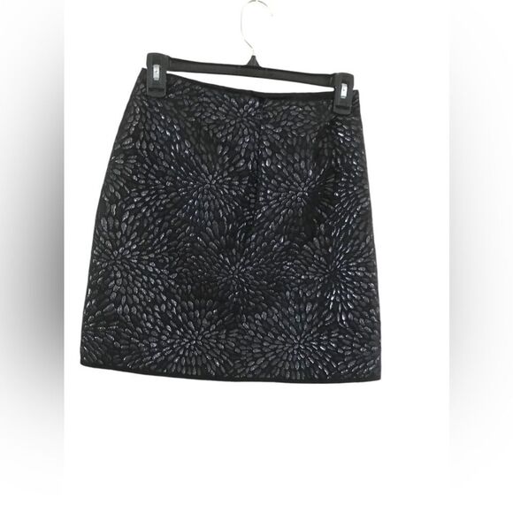 Loft Petite Size 00P Metallic Mini Skirt Black - Picture 8 of 8
